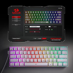 Redragon K630 RGB 60% GAMING KEYBOARD ( BLACK / WHITE )